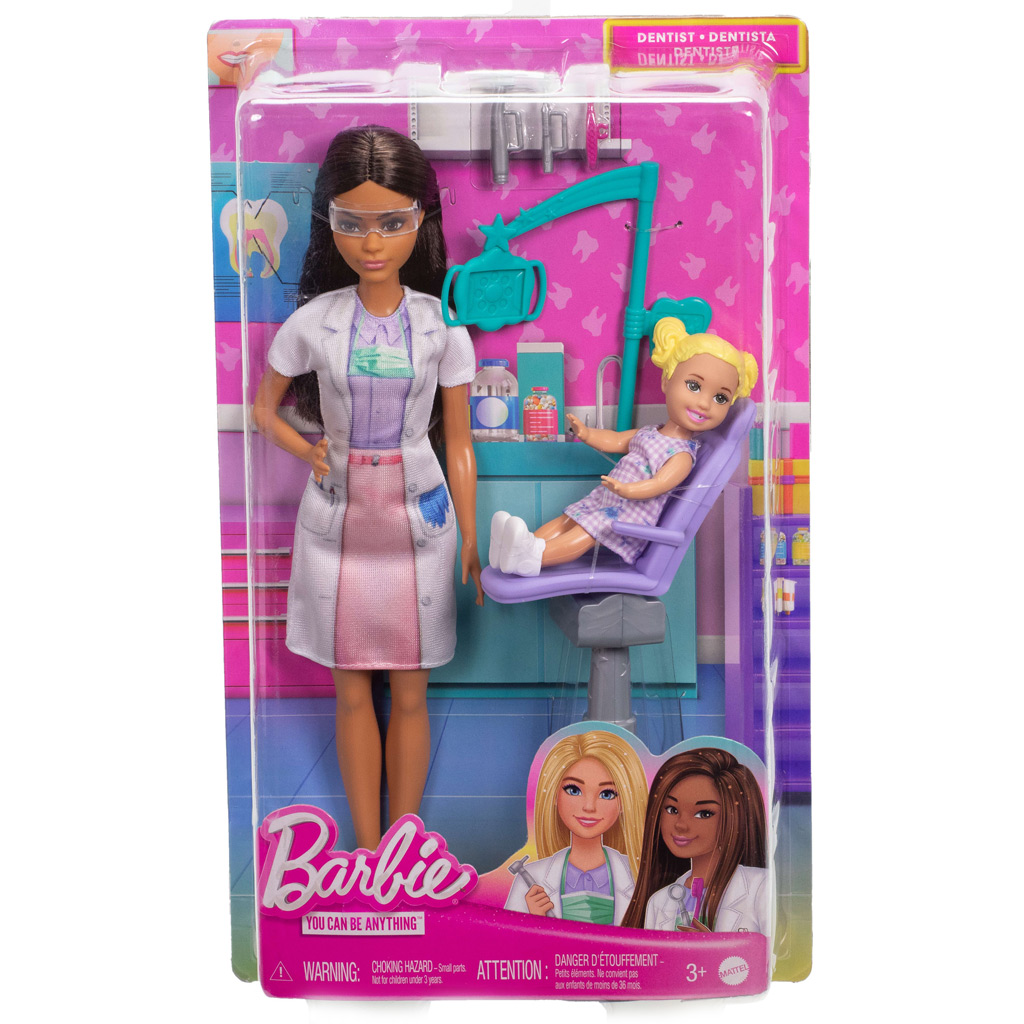 Barbie barna hajú fogorvos karrierbaba játékszett - Mattel kép 1