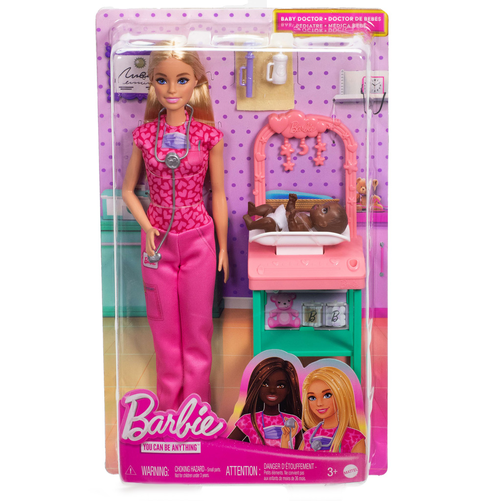 Barbie szőke hajú gyerekorvos karrierbaba játékszett - Mattel kép 1