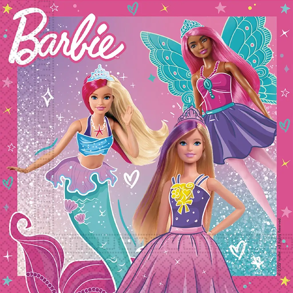 Barbie papírszalvéta szett – 2 rétegű, 33x33 cm, 20db kép 1