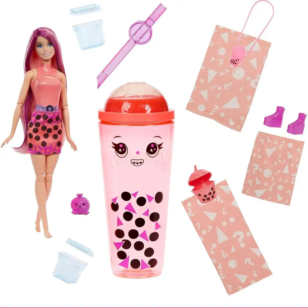 Barbie: Slime Reveal Bubi buli Narancssárga baba - Mattel kép 3
