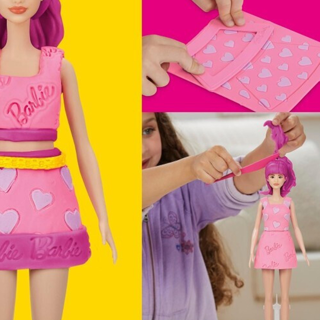 Play-Doh: Barbie szívek és hajkorona gyurma szett babával - Hasbro kép 2