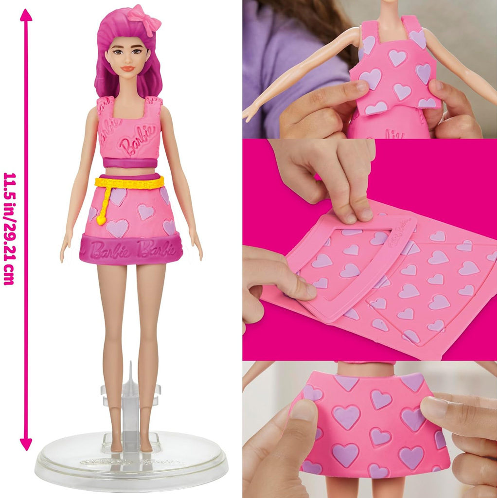 Play-Doh: Barbie szívek és hajkorona gyurma szett babával - Hasbro kép 4