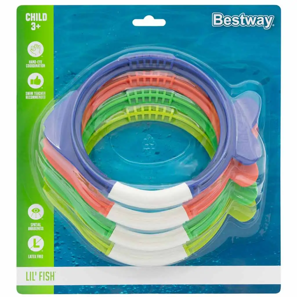 Bestway: Lil' Fish™ halacska alakú búvárgyűrű készlet 4db-os szett kép 1