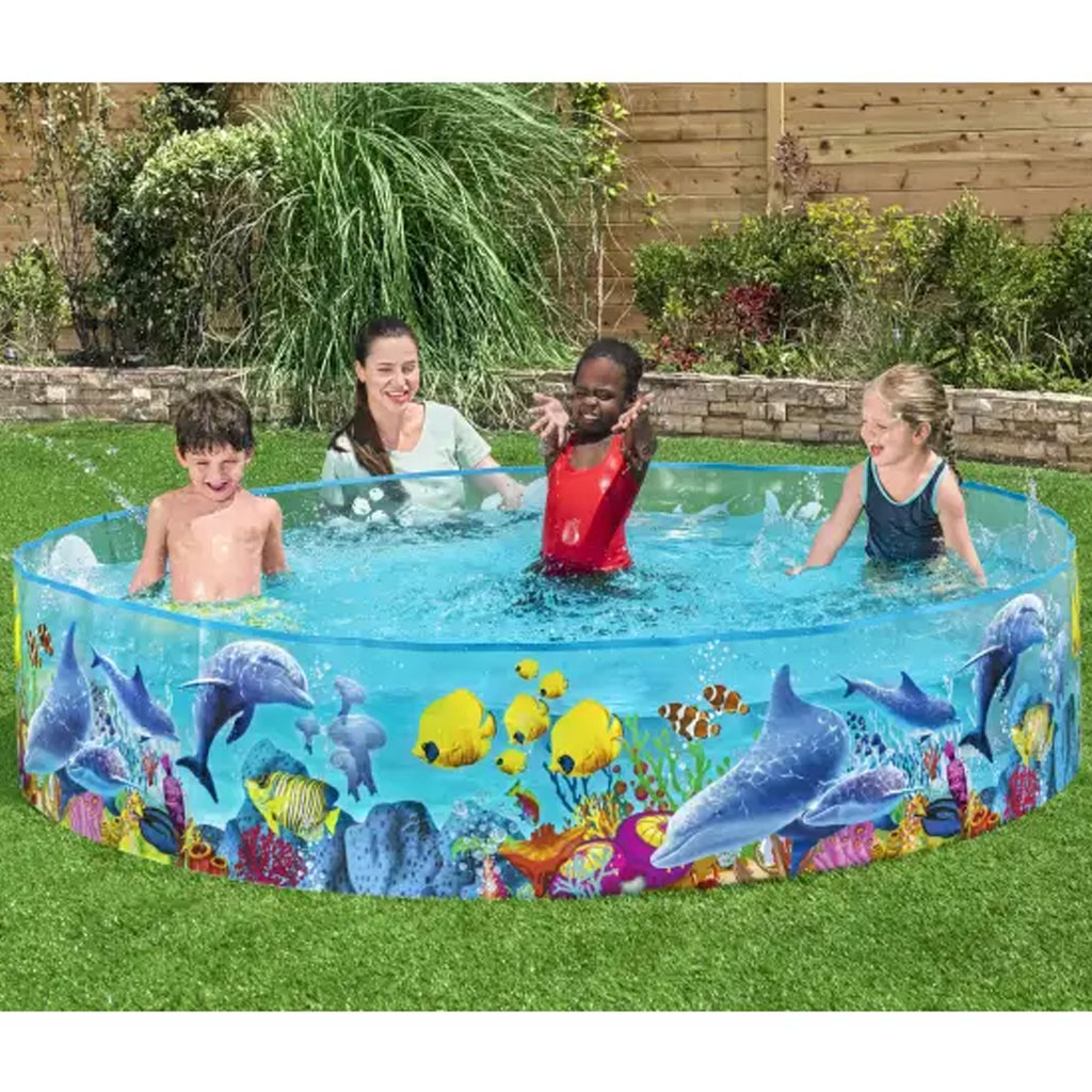 Bestway: Fill 'N Fun™ Odyssey tenger mintás merevfalú pancsoló medence Ø 244 x 46 cm kép 2