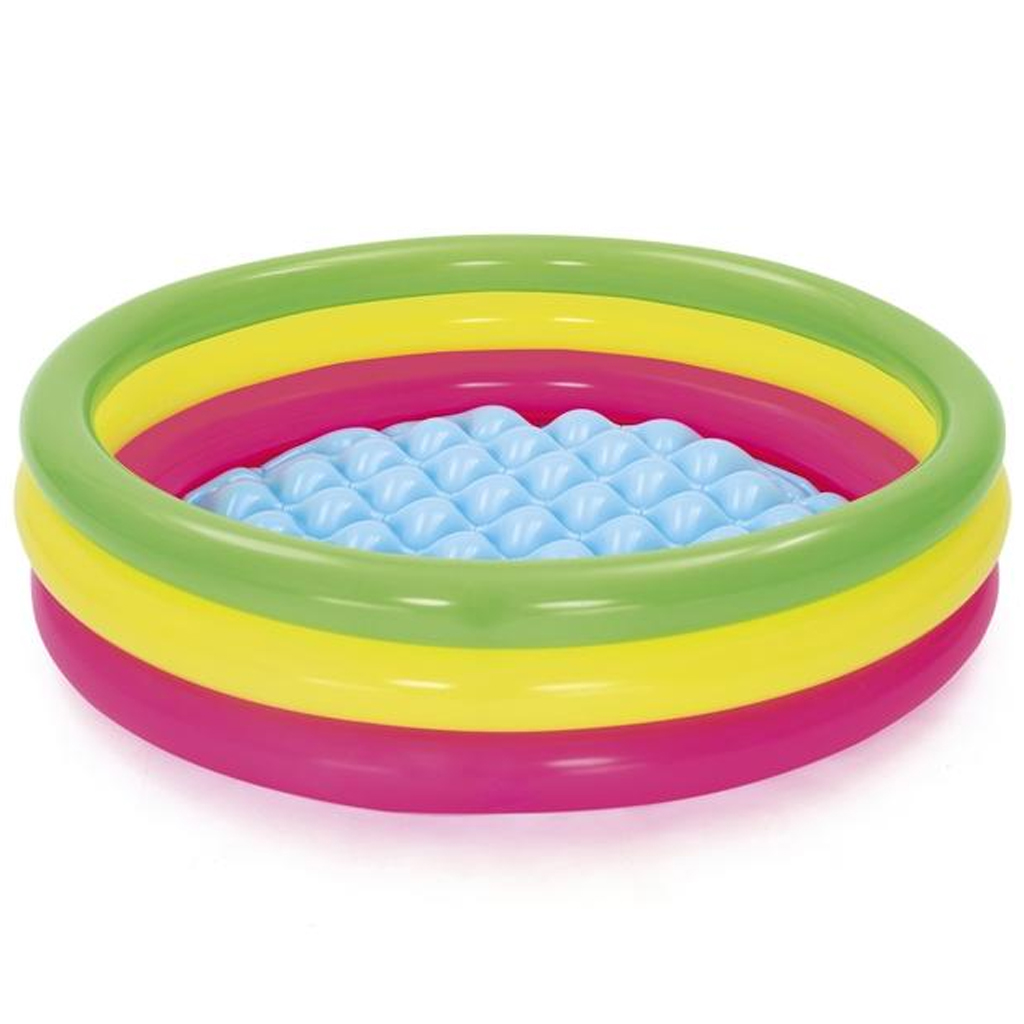 Bestway: Swim Squad™ háromgyűrűs felfújható színes pancsoló medence Ø 102x25 cm kép 1