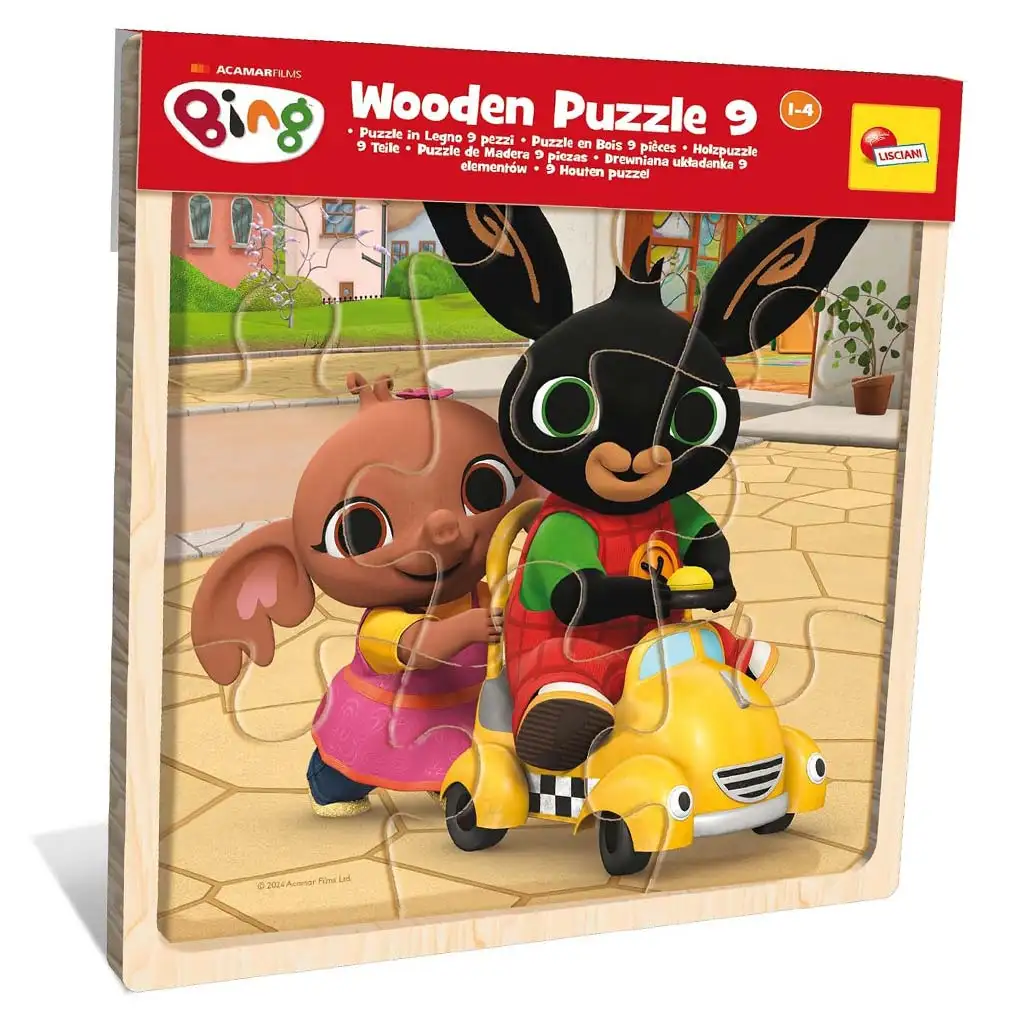 Bing és barátai 9db-os fa keretes puzzle - Lisciani kép 1