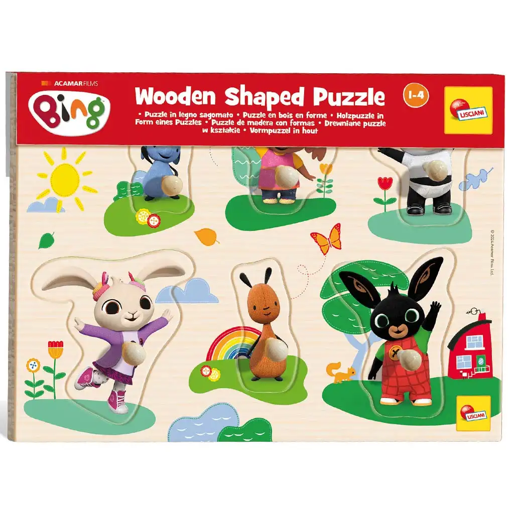 Bing és barátai 6db-os fa formaillesztő puzzle - Lisciani kép 1
