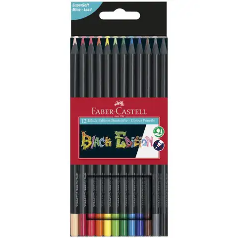 Faber-Castell: Black Edition színes ceruza szett 12db-os kép 1