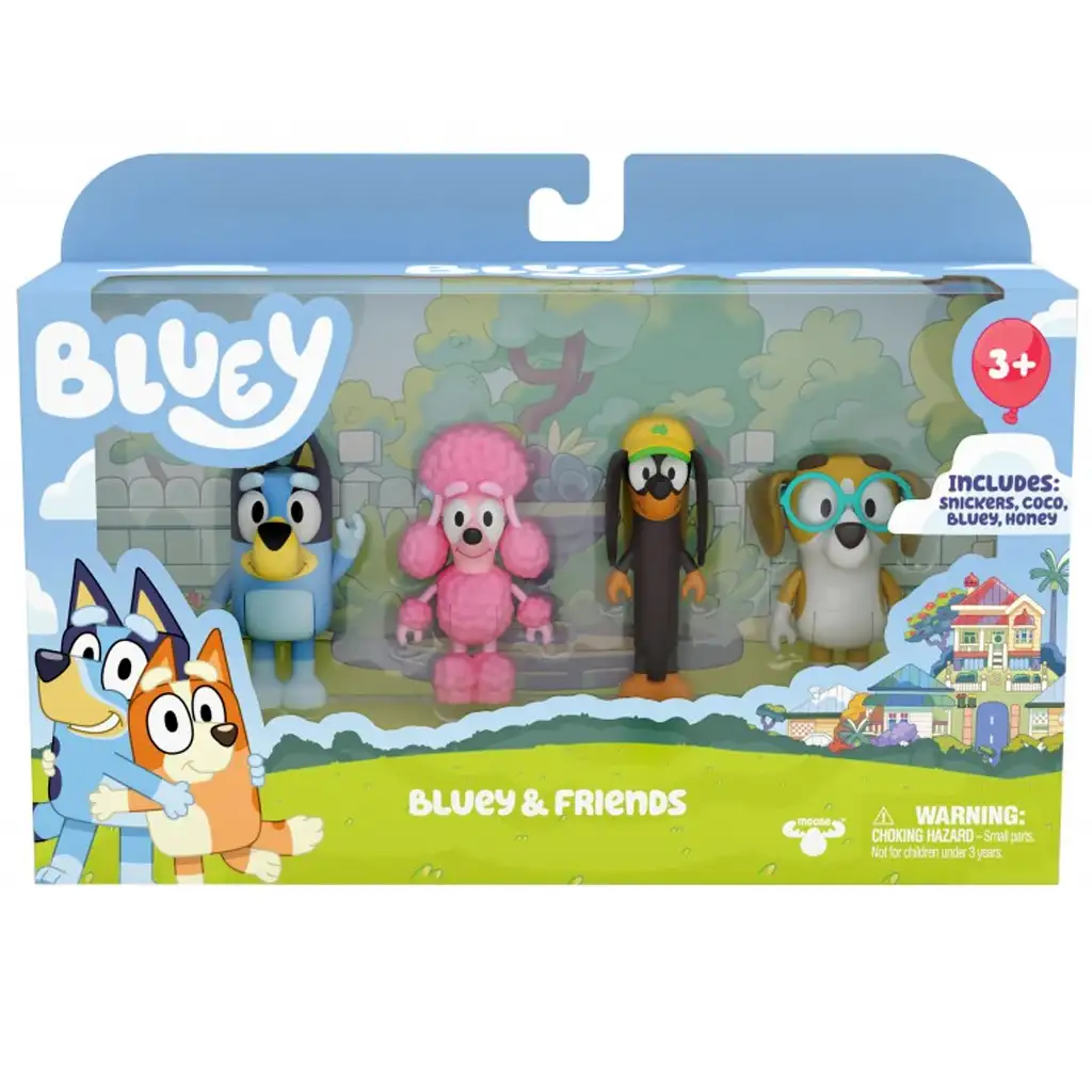 Bluey: Bluey és barátai 4 db-os játékfigura szett kép 1