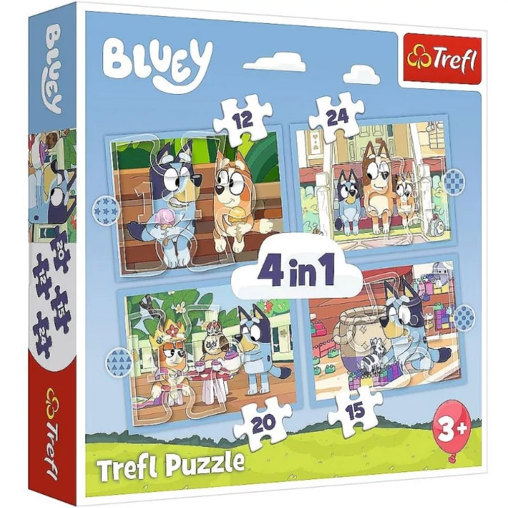 Bluey világa 4 az 1-ben 12-15-20-24db-os puzzle - Trefl kép 1