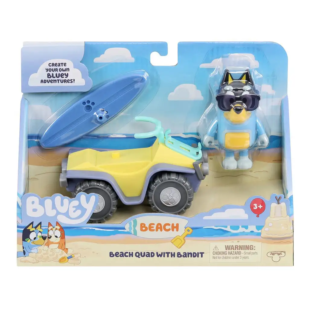 Bluey: Beach Quad játékszett Bandit figurával kép 1