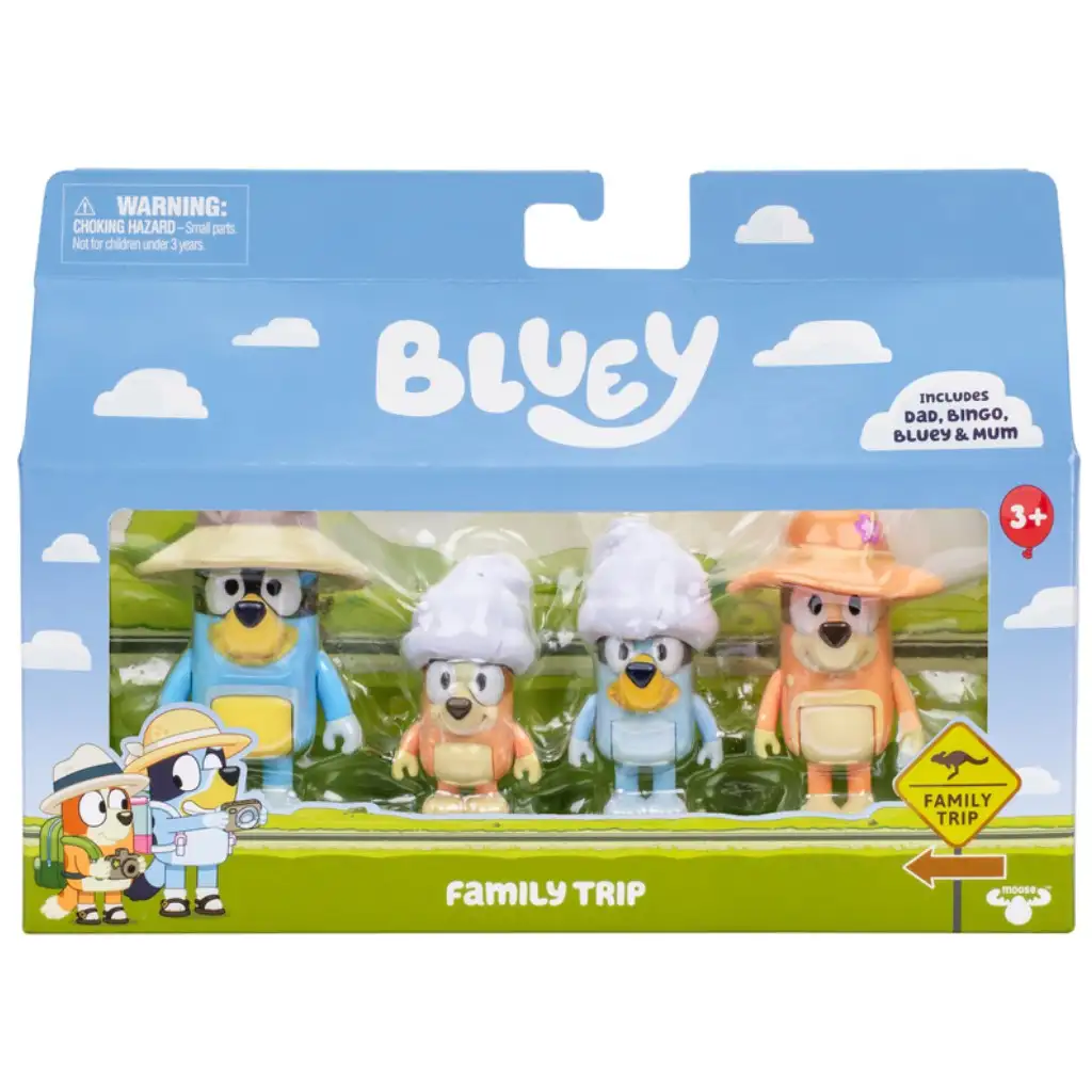 Bluey: Családi utazás 4db-os figura szett kép 1