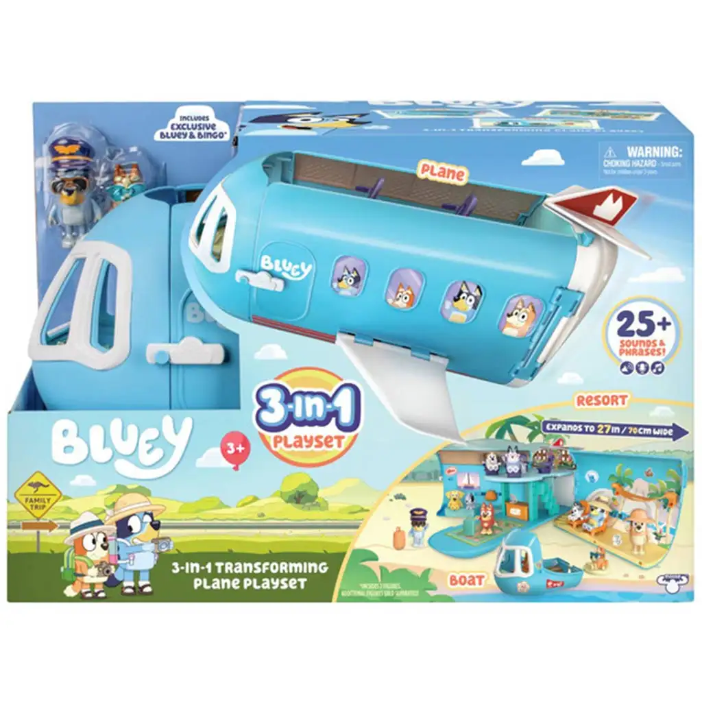 Bluey: Repülőgép játékszett karakter figurákkal és kiegészítőkkel kép 1