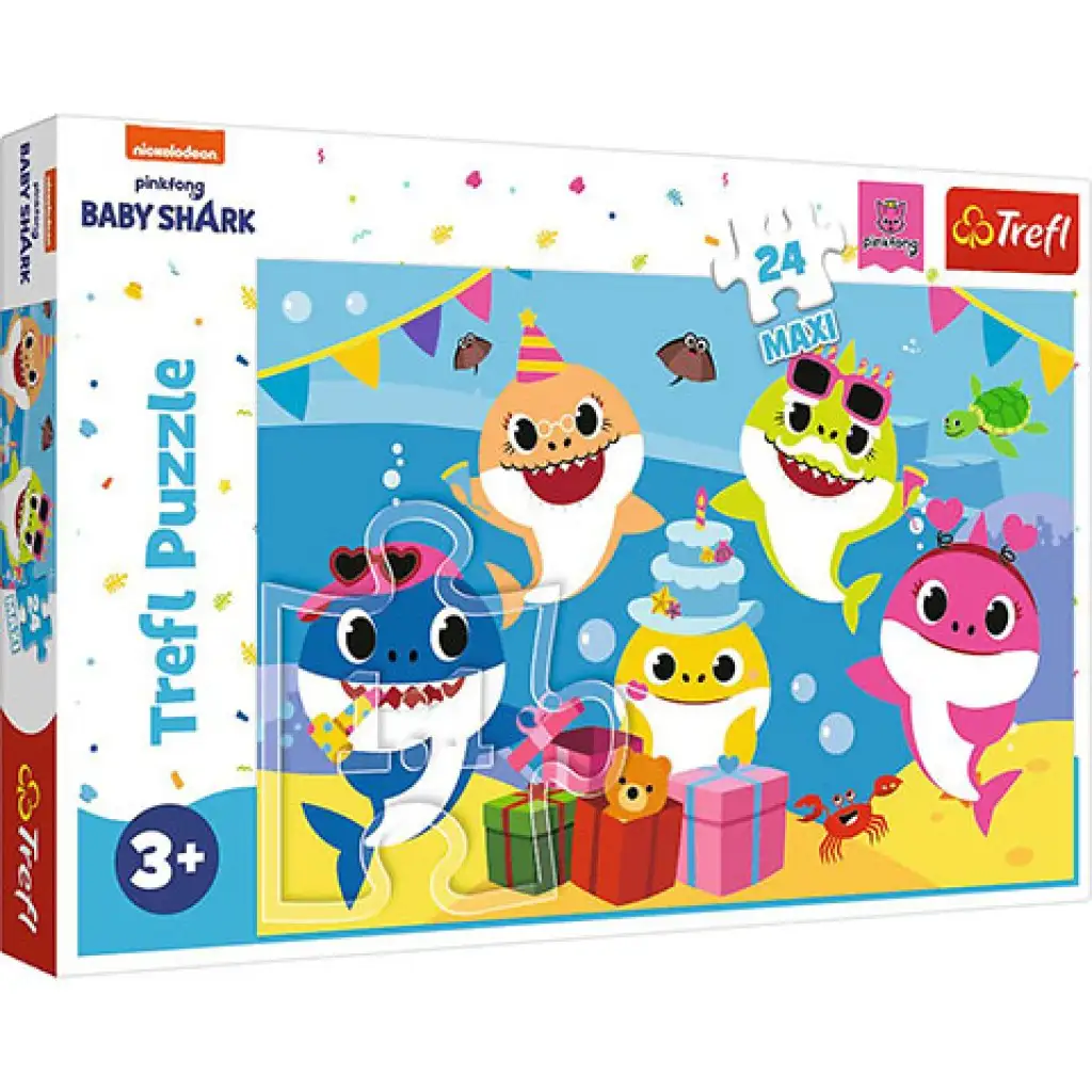 Boldog Baby Shark család 24db-os Maxi puzzle - Trefl kép 1