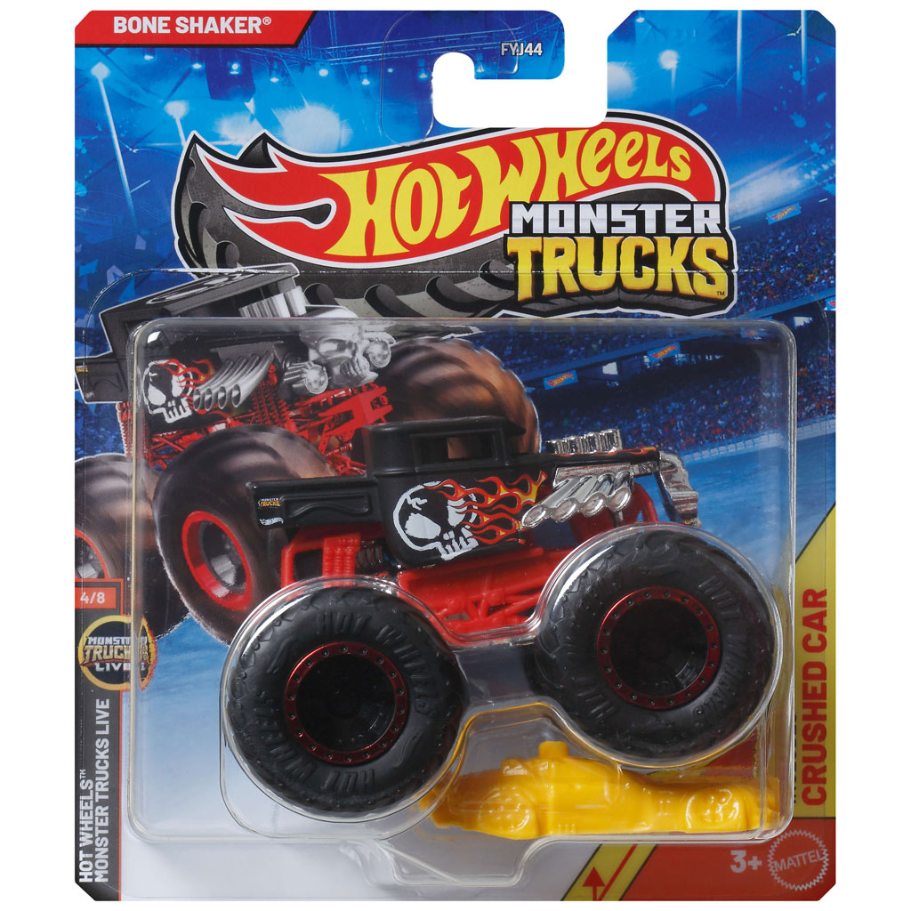 Hot Wheels Monster Trucks: Bone Shaker piros monster kisautó 1/64 - Mattel kép 1