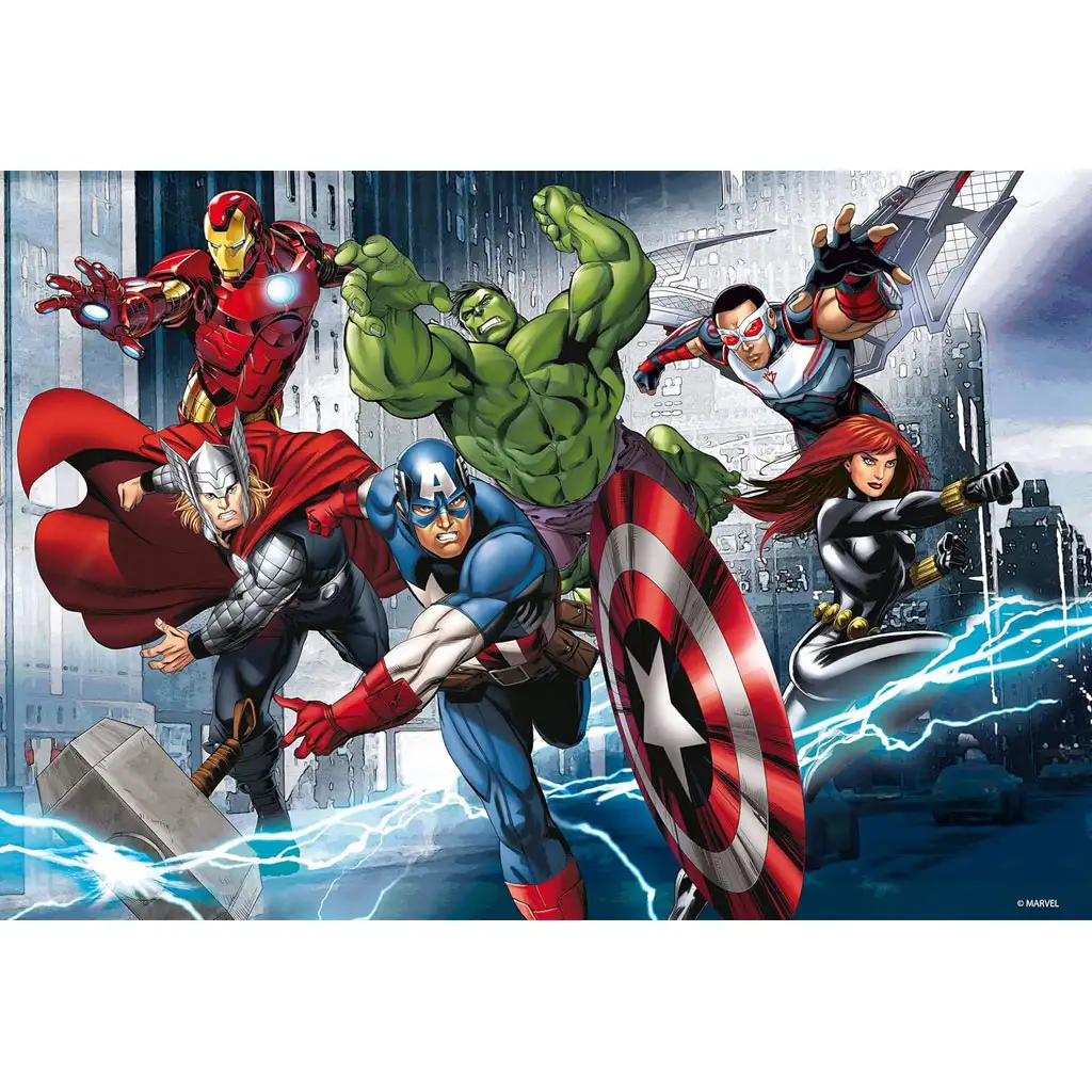 Bosszúállók: A hősök 2 az 1-ben 60db-os puzzle és színező 50x35cm - Lisciani kép 2
