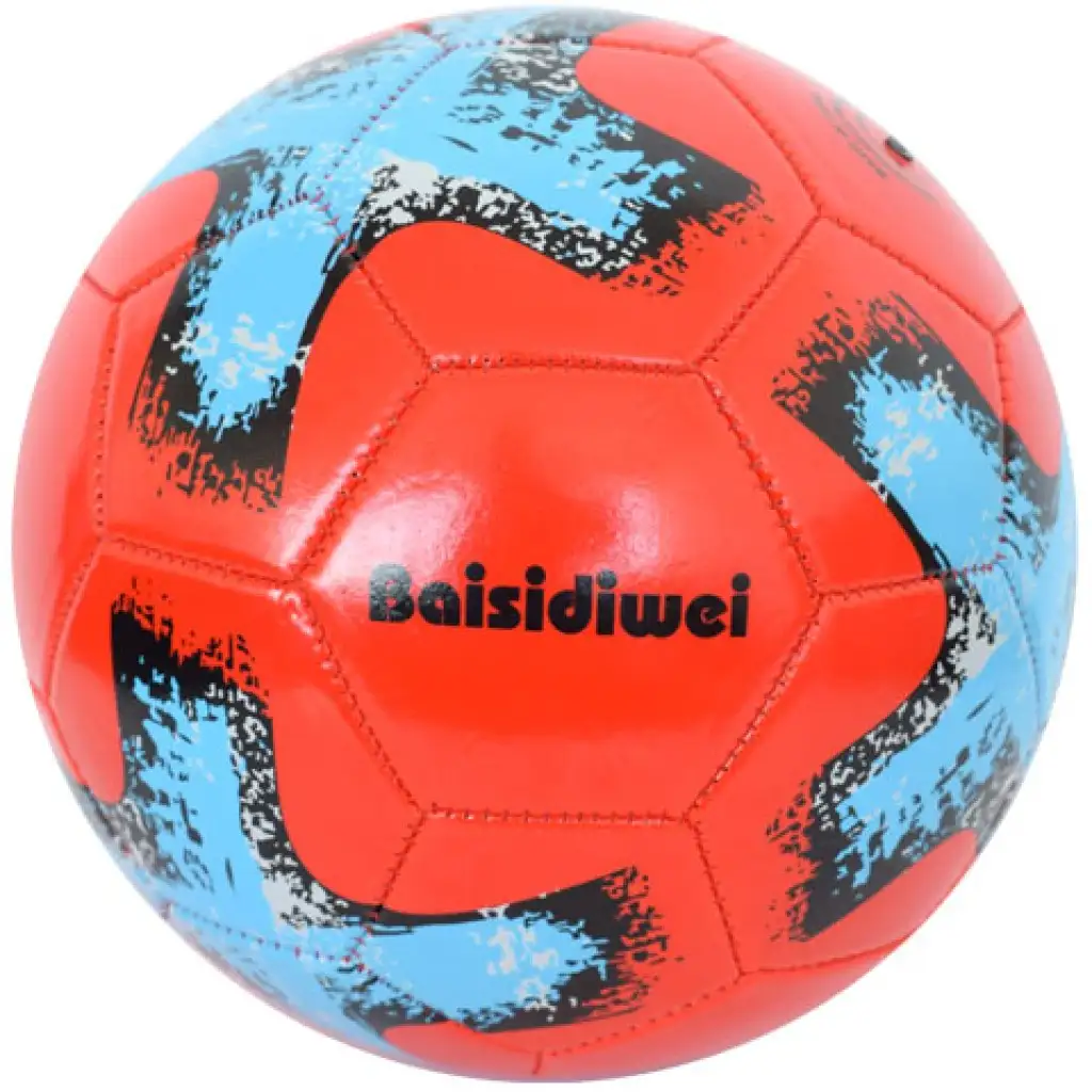 Műbőr focilabda színes kereszt mintával 23cm kép 1