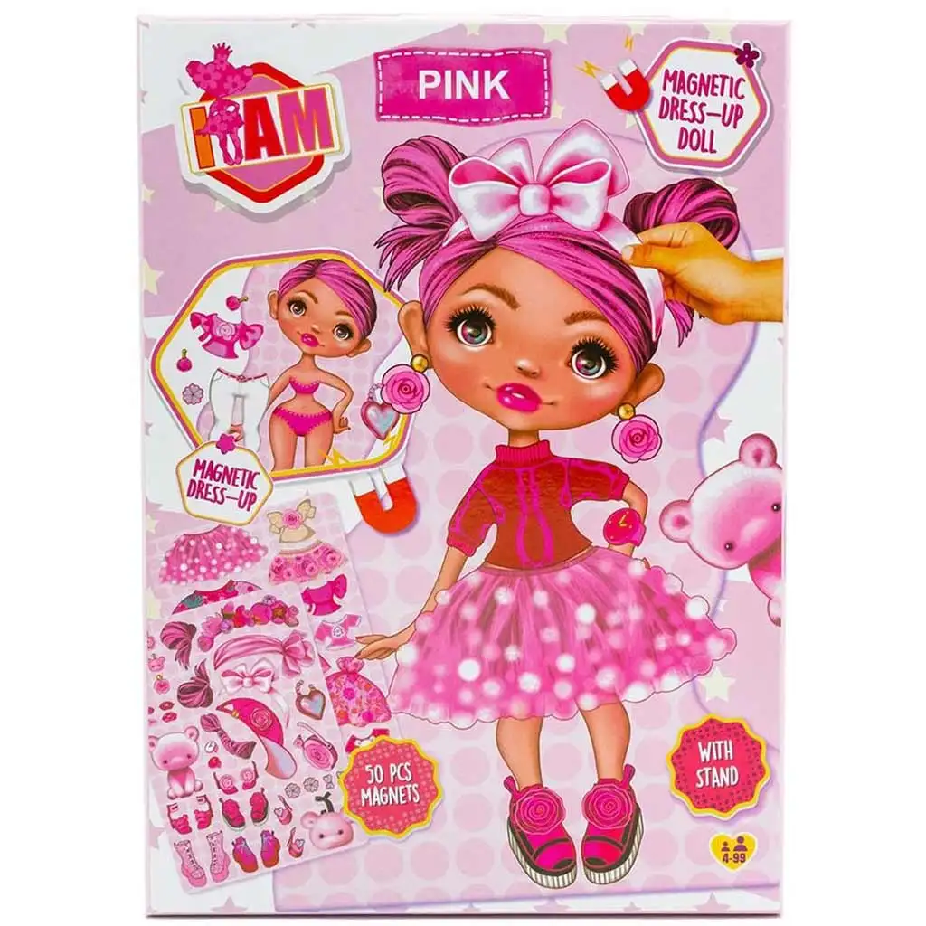 Canenco: I Am mágneses öltöztethető baba - Pink kép 1