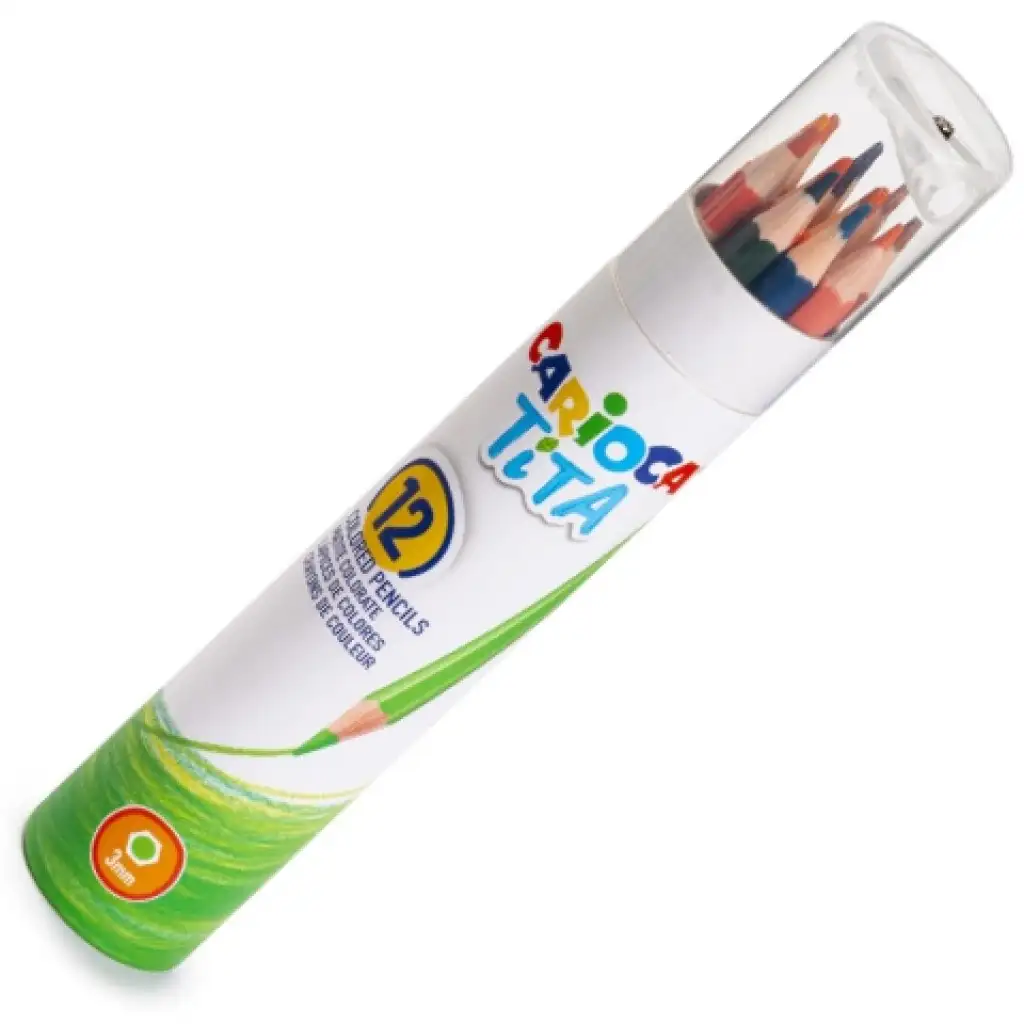 Tita 12db-os színes ceruza szett henger tokban - Carioca kép 1