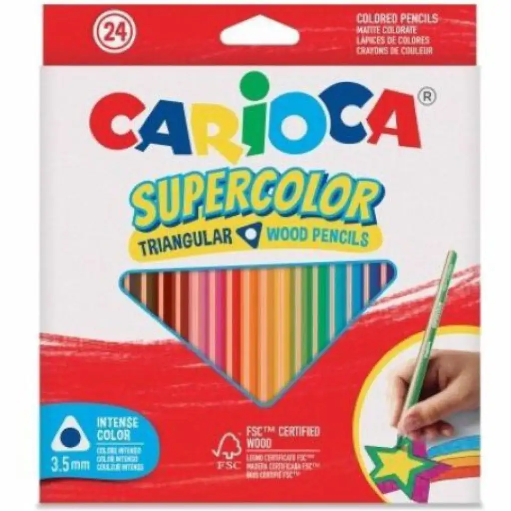 SuperColor háromszög alakú 24db-os színesceruza készlet - Carioca kép 1