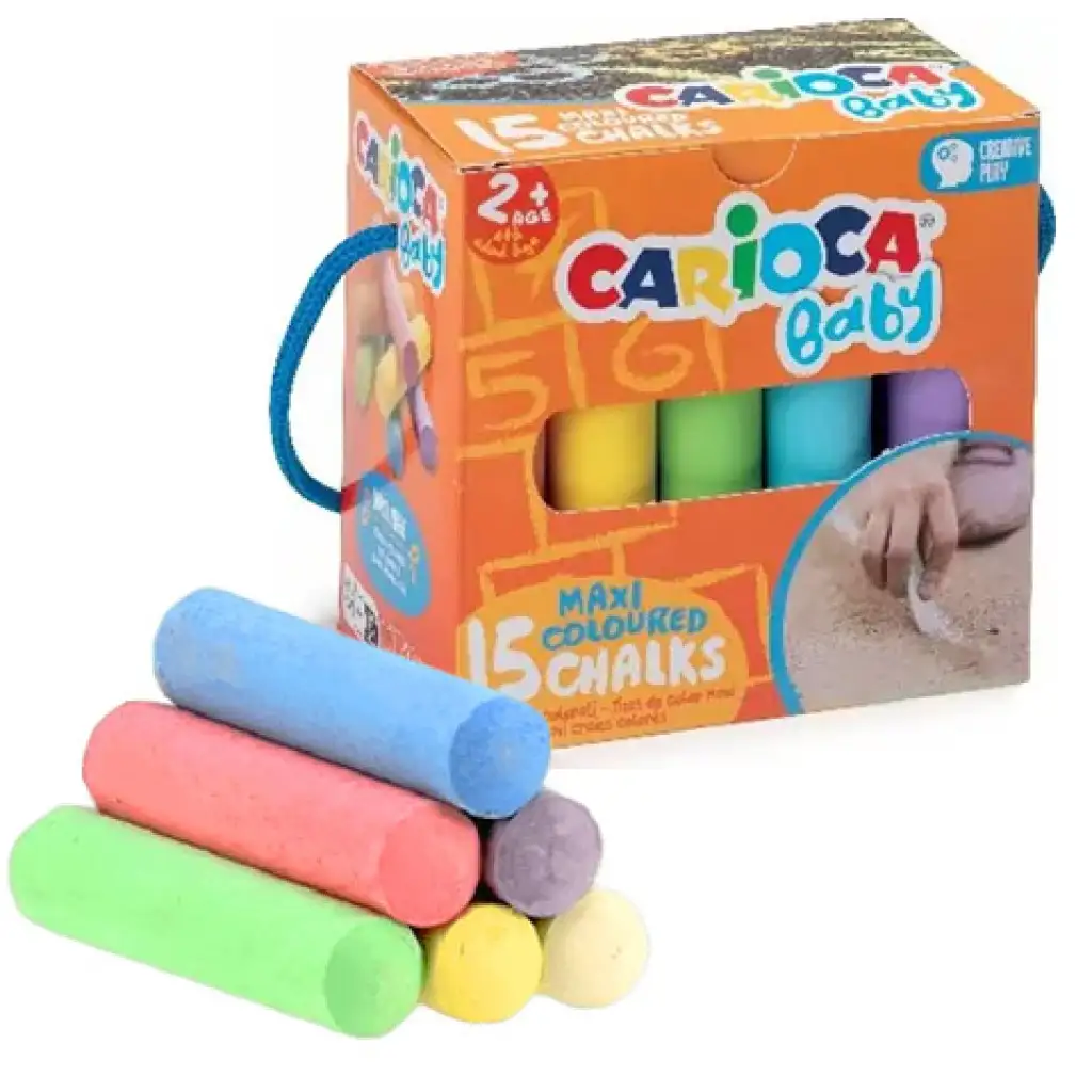 Baby Maxi 15 db-os színes aszfaltkréta szett - Carioca kép 1