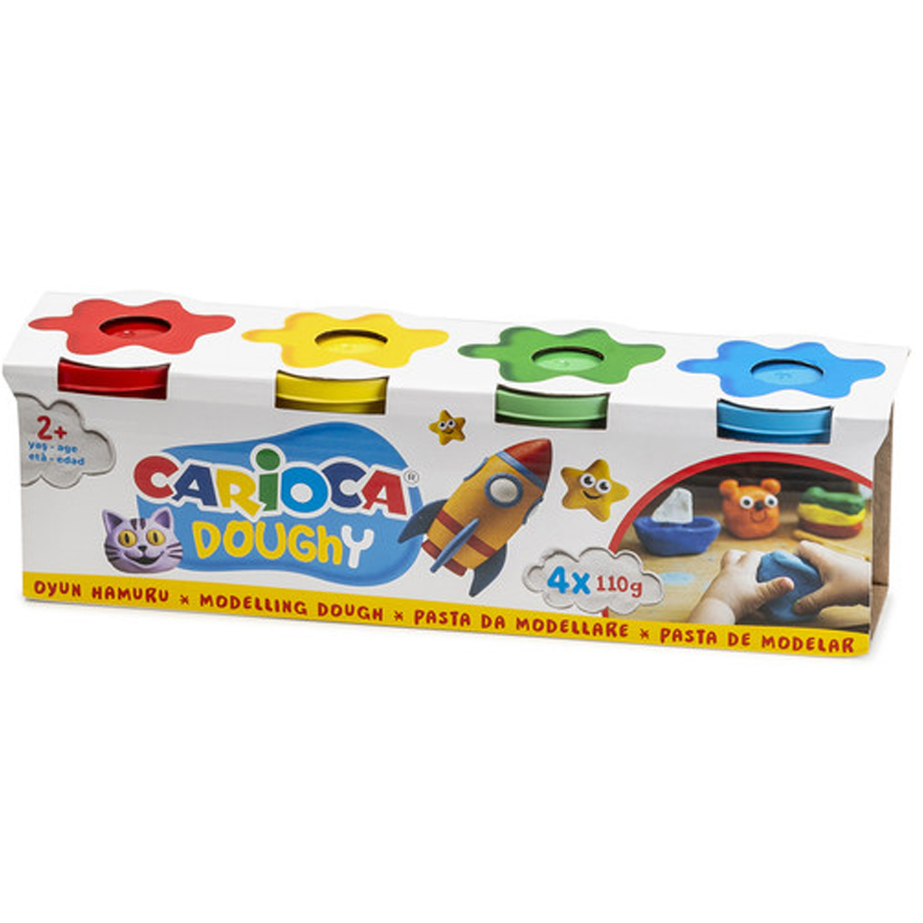 Doughy modellező gyurma szett tégelyben 4x110g - Carioca kép 1