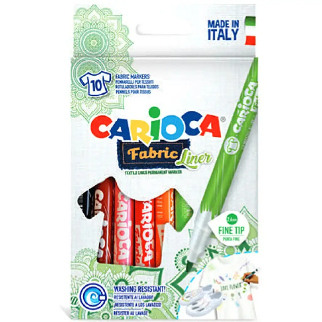 Carioca: Fabric Liner textil filc szett 10db-os kép 1