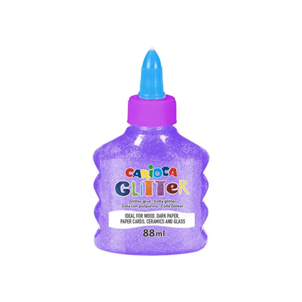 Csillámló folyékony neon lila ragasztó 88ml - Carioca kép 1