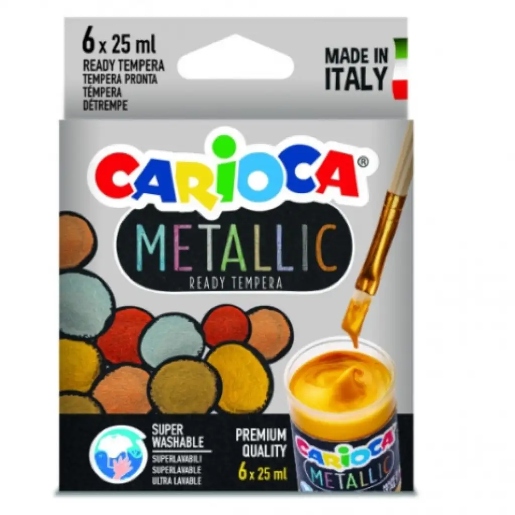 Metallic 6db-os tempera szett - carioca kép 1