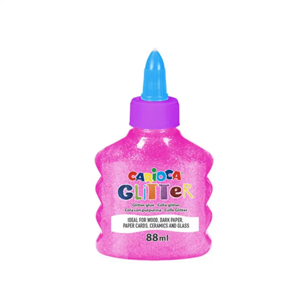 Csillámló folyékony neon pink ragasztó 88ml - Carioca kép 1