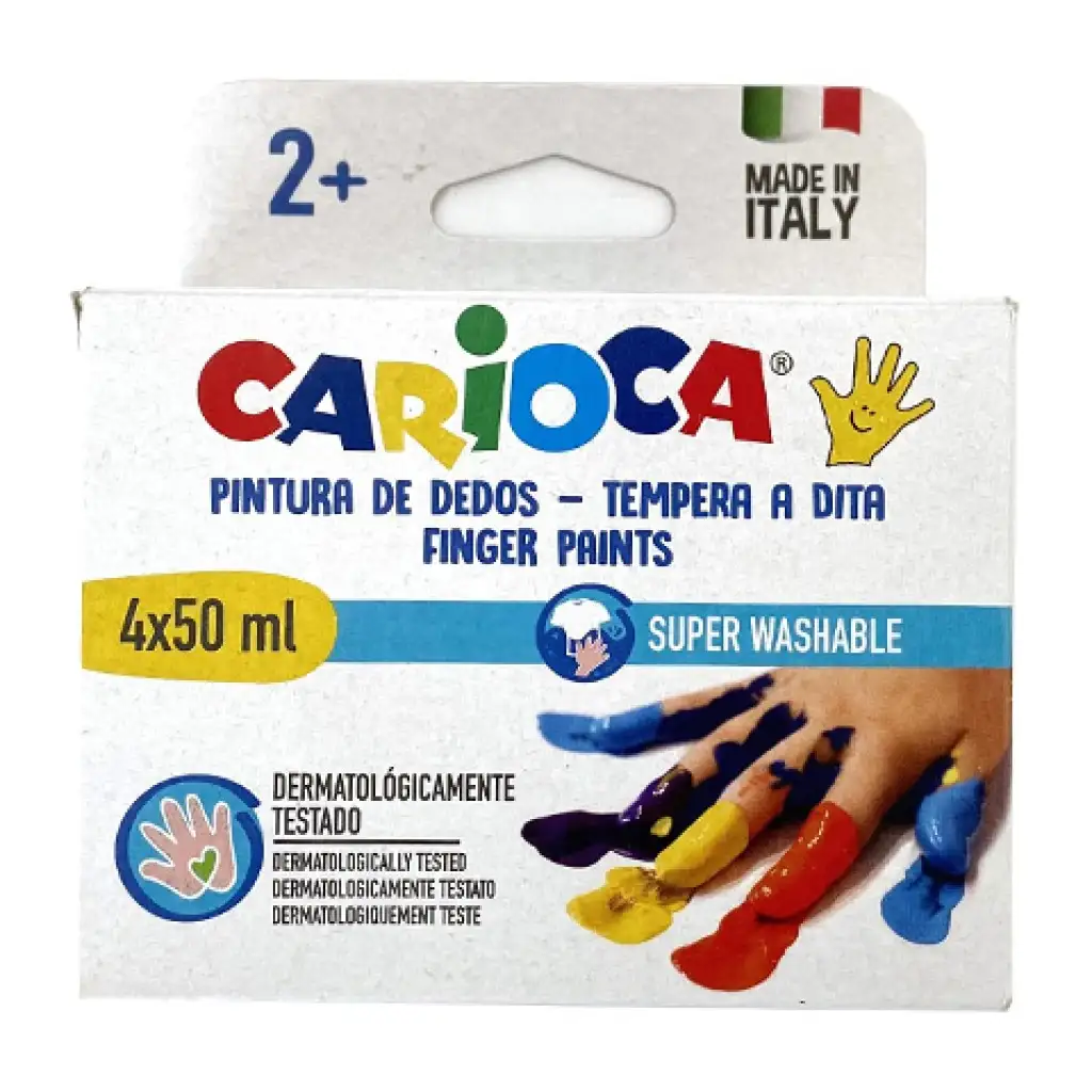Ujjfesték szett különböző színekkel 4x50ml - Carioca kép 1