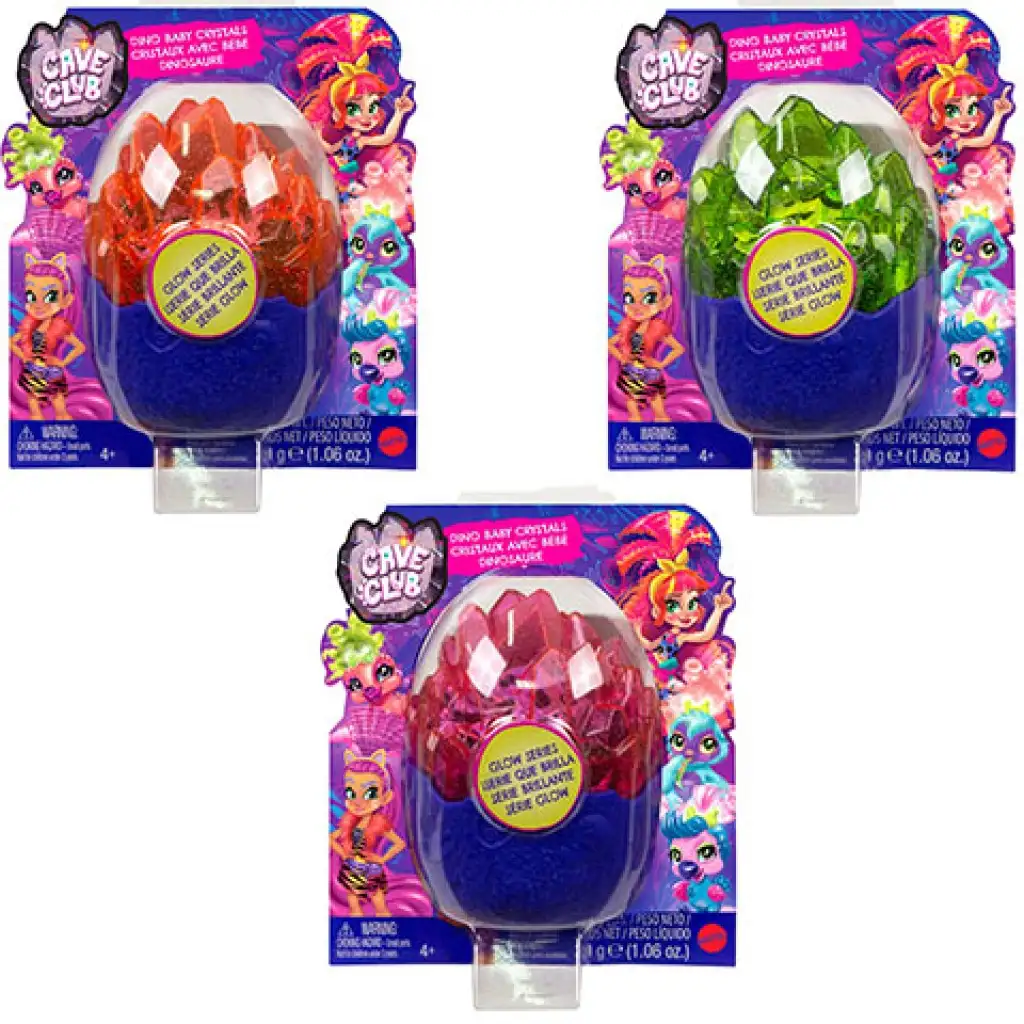 Cave Club: Meglepetés őslények ragyogó kristály tojásban többféle változatban - Mattel kép 1