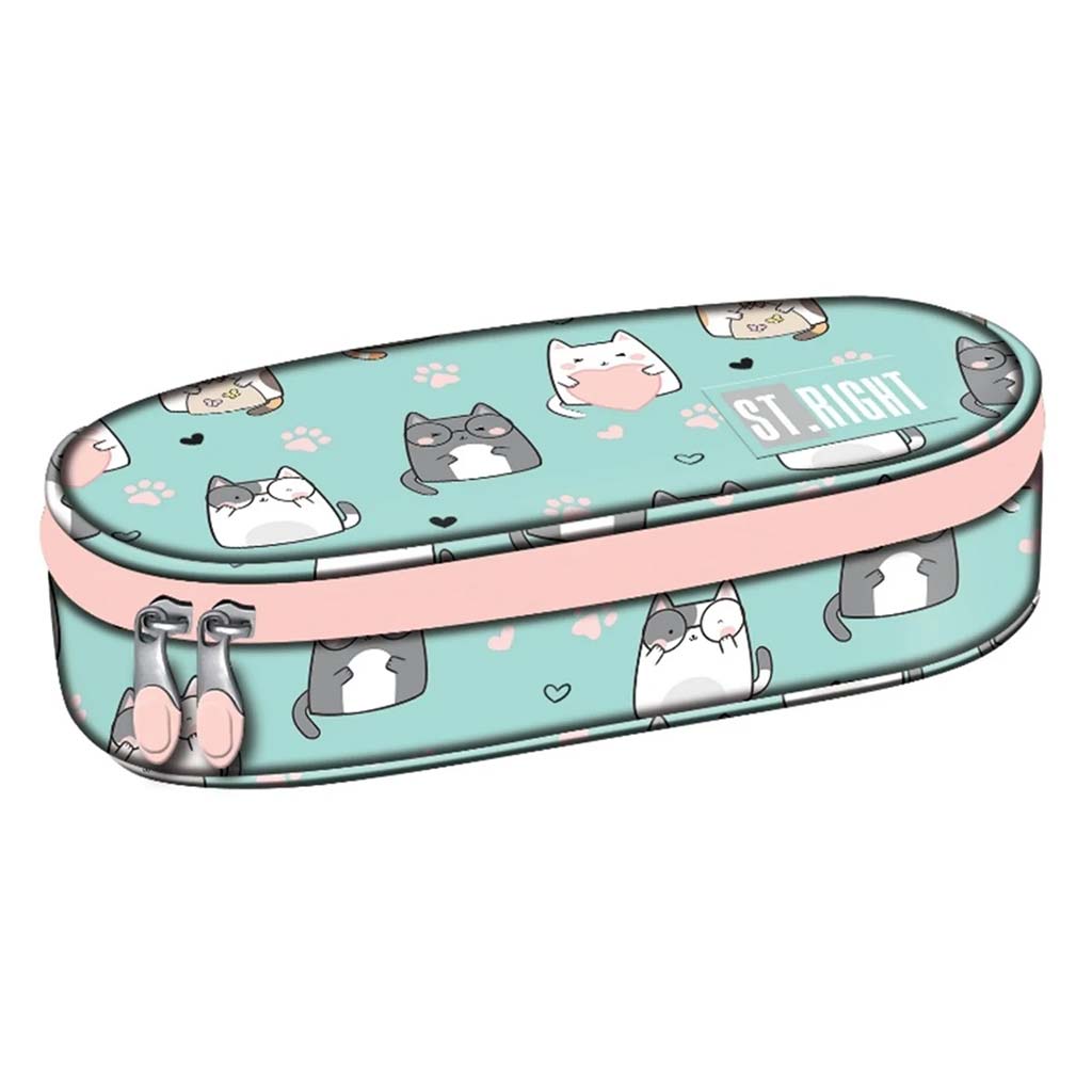 St.Right Charming Cats ovális tolltartó PC01 23x9,5x6cm kép 1