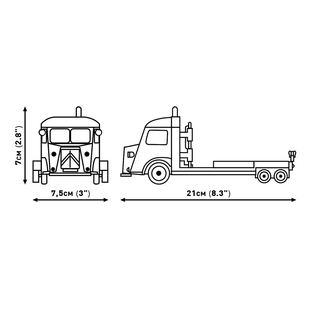 COBI: Citroen Type H Car Transporter & 2CV Type AZ autó építőjáték (24627) kép 4