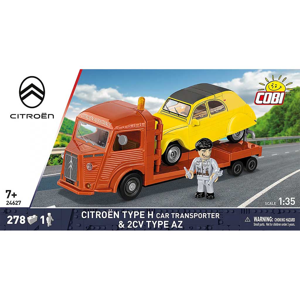 COBI: Citroen Type H Car Transporter & 2CV Type AZ autó építőjáték (24627) kép 1