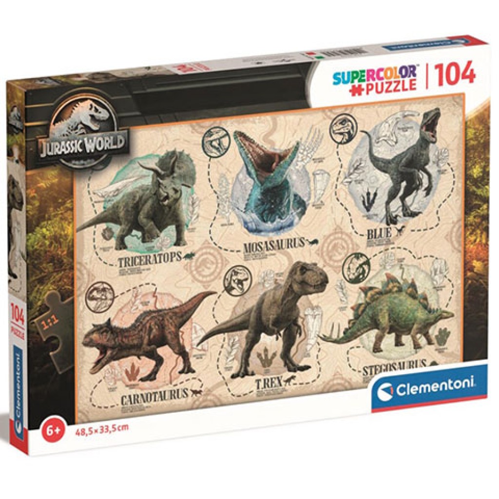 Jurassic World 104db-os Super Color Puzzle - Clementoni kép 1