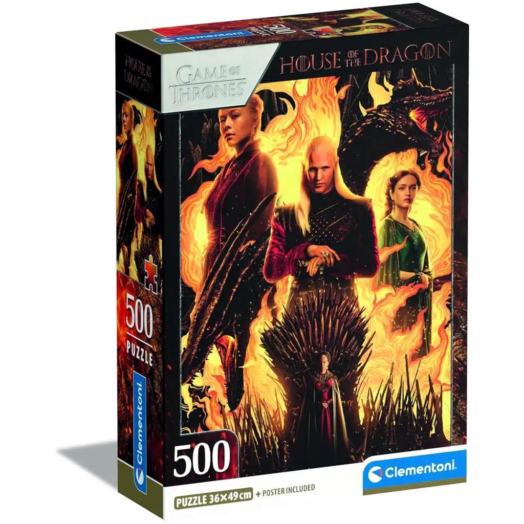 Trónok harca Sárkányok háza 500 db-os puzzle - Clementoni kép 1