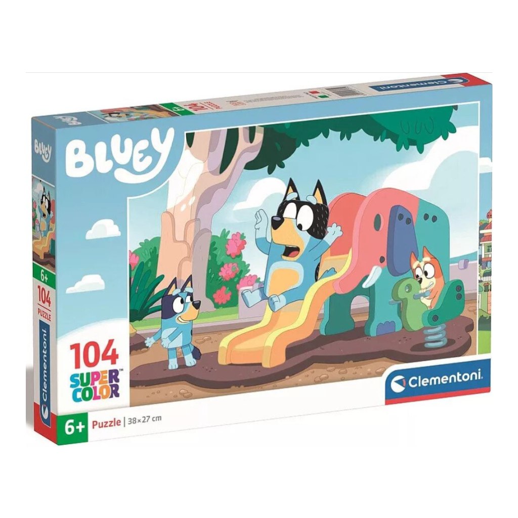 Bluey kutya csúszdázik 104 db-os Supercolor puzzle - Clementoni kép 1