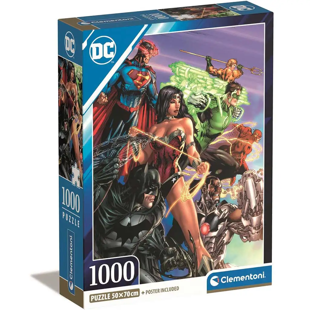 DC Comics: Az igazság ligája 1000db-os Compact puzzle 50x70cm - Clementoni kép 1