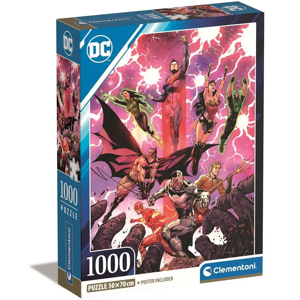 DC Comics: Az igazság ligája képregény 1000db-os Compact puzzle 50x70cm - Clementoni kép 1