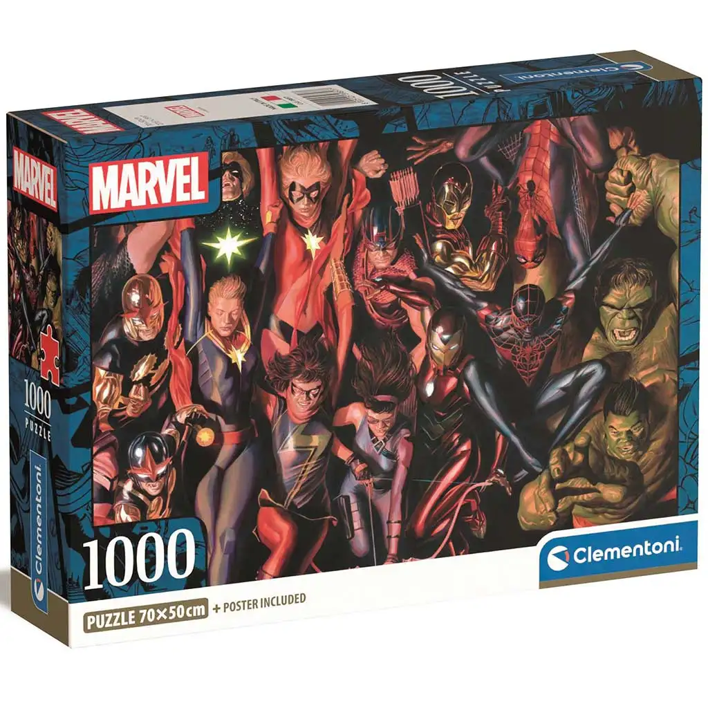 Marvel hősök 1000db-os Compact puzzle 70x50cm - Clementoni kép 1