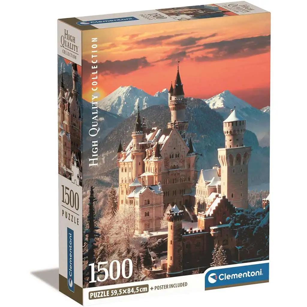 Neuschwastein kastély 1500db-os HQC puzzle 59,5x84,5cm - Clementoni kép 1