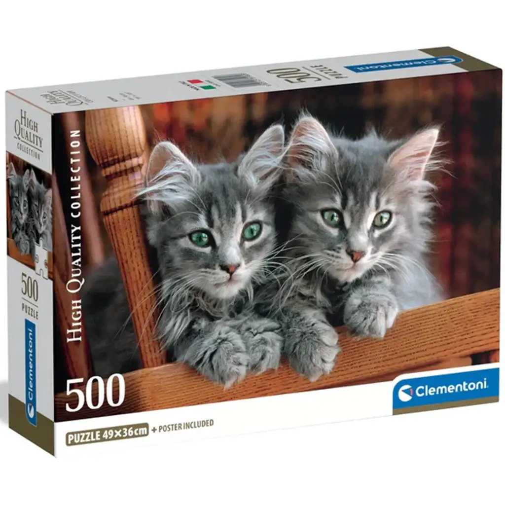 Szürke cicák 500db-os HQC kompakt puzzle - Clementoni kép 1