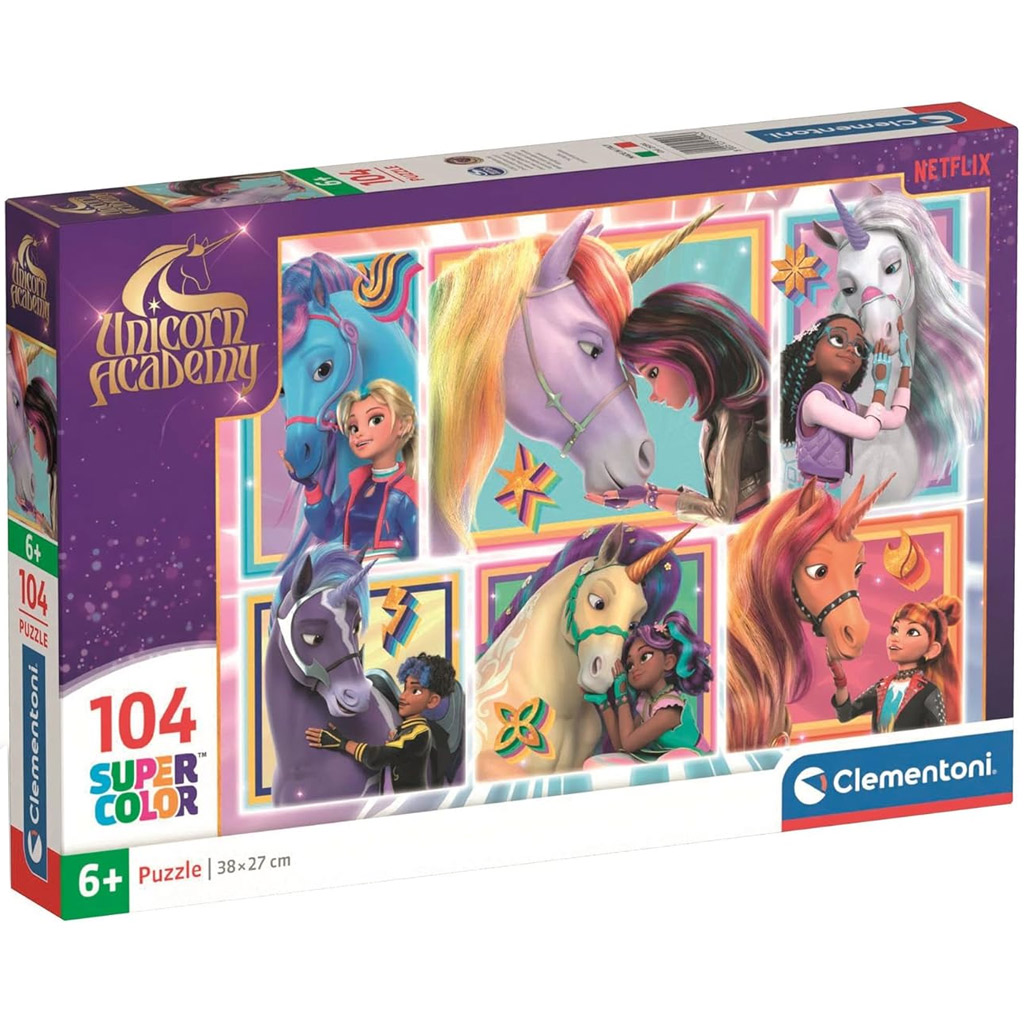 Unikornis Akadémia együtt az unikornisokkal 104db-os Supercolor puzzle - Clementoni kép 1