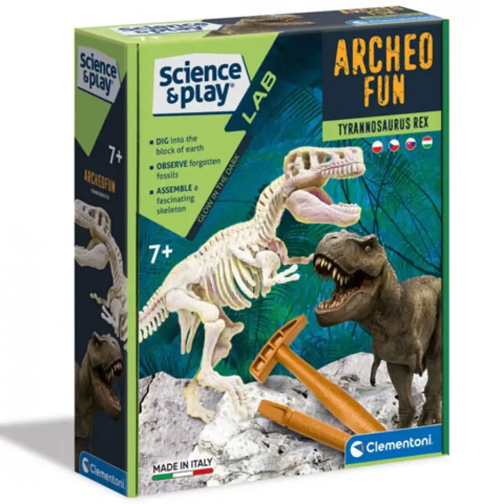Science & Play: T-Rex fluoreszkáló régészeti készlet - Clementoni kép 1