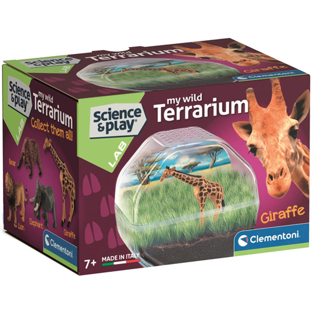 Science & Play: Mini terrárium zsiráf figurával - Clementoni kép 1