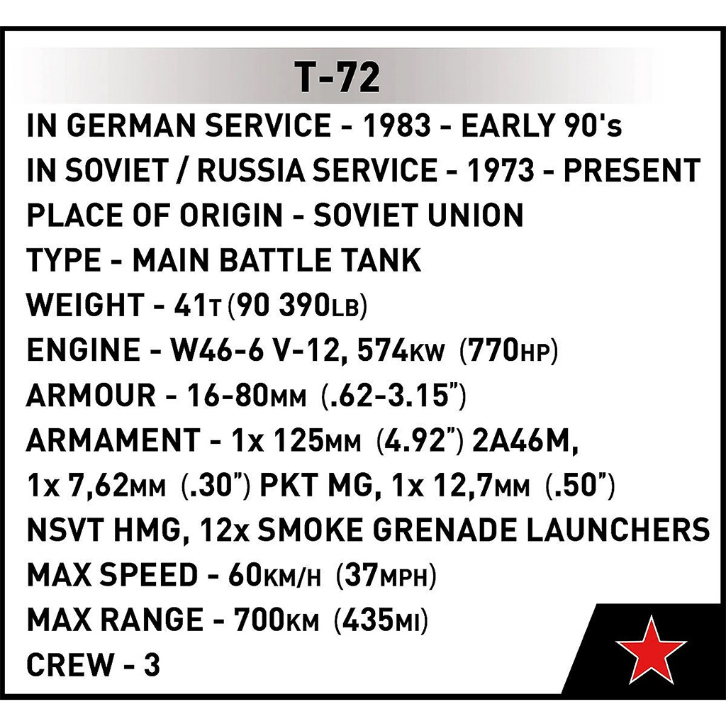 COBI: Armed Forces T-72 (East Germany/Soviet) harckocsi építőjáték (2625) kép 7