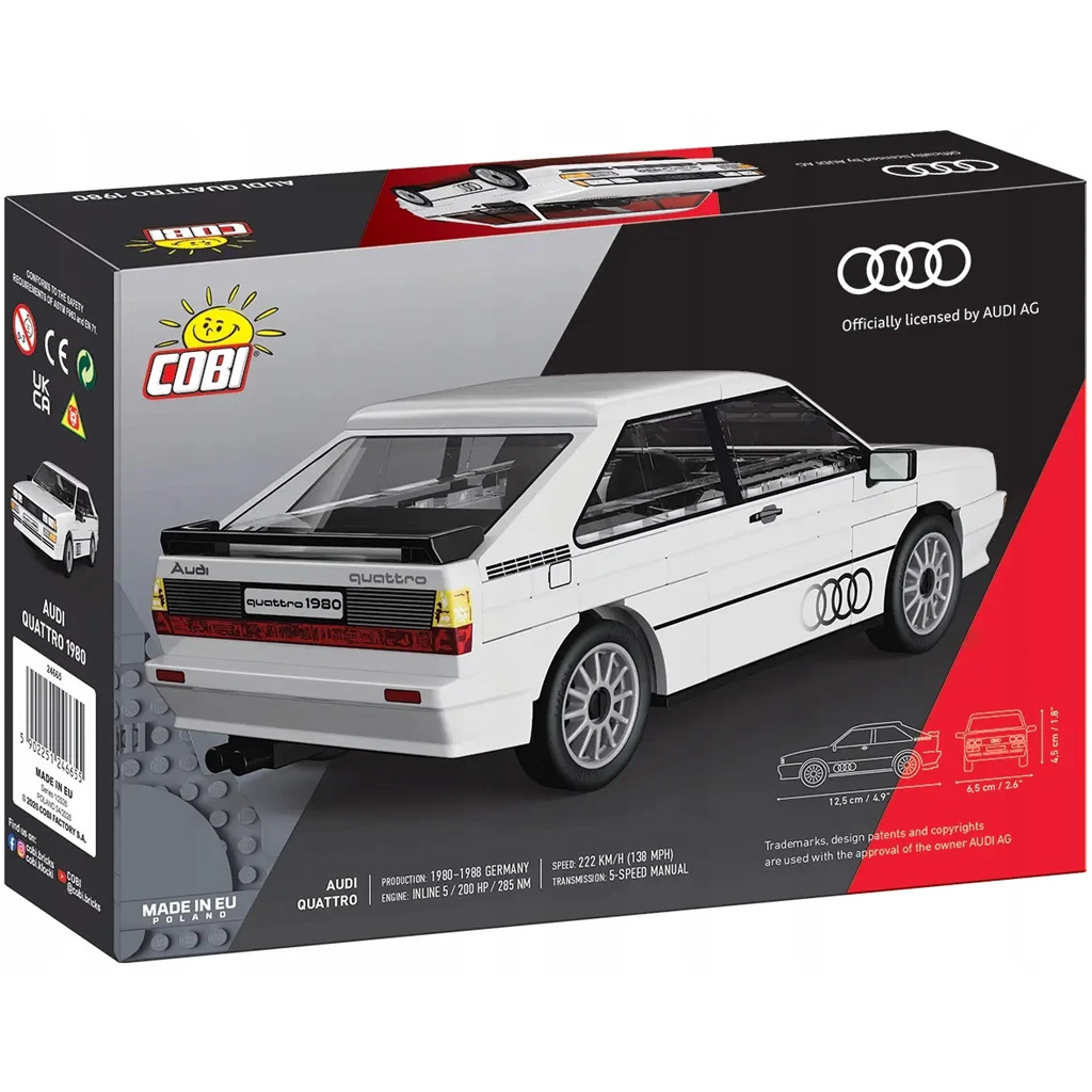 COBI: Audi Quattro 1980 fehér autó építőjáték (24665) kép 5