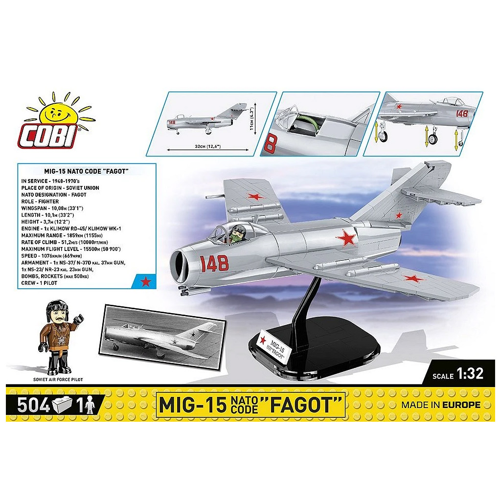 COBI: MiG-15 Fagot repülő építőjáték (2416) kép 4