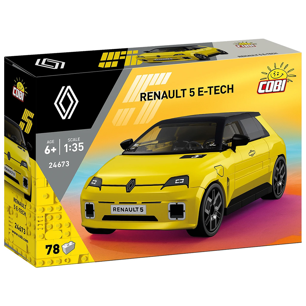 COBI: Renault 5 E-Tech sárga autó építőjáték (24673) kép 1